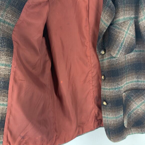 Vtg JL Colebrook Womens Medium Tweed Jacket Plaid Wool Blend Grandma Grunge - Picture 9 of 11